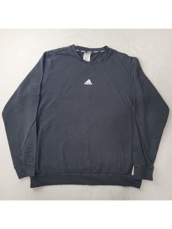 adidas Other - Adidas Center Logo Men's Black 3 Stripes Crew Neck Sweatshirt Size XL